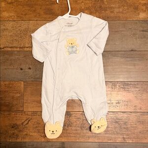 Little Me Light Blue Bear Footie